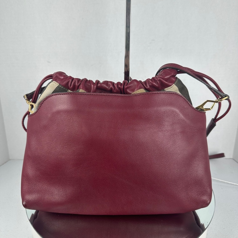 BURBERRY LEATHER & NOVA CHECK SHOULDER/CROSSBODY BAG - Picture 5 of 11